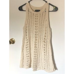 Crochet Cream Long Tank Top